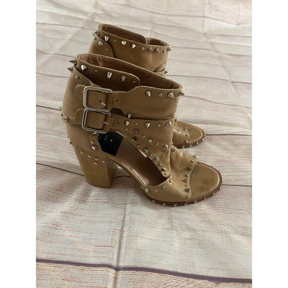 Laurence Decade Women's Studded Open Toe Ankle Booties - 37 1/2 - Picture 5 of 13